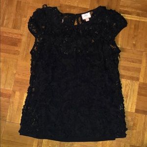 ECI Black lace cap sleeve top